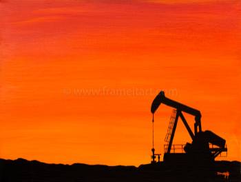 Pumpjack Silhouette Sunset